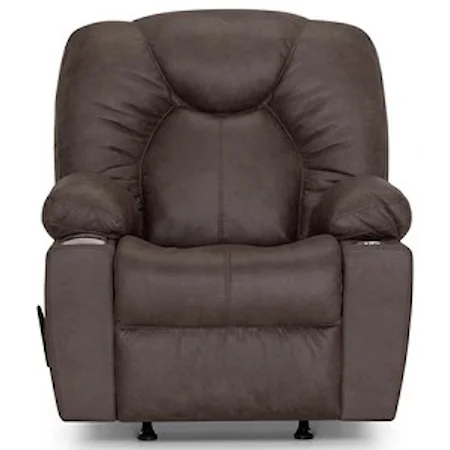 Casual Rocker Recliner with USB Port and Cup Holders
